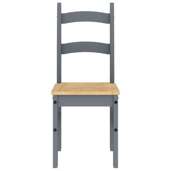 Matstolar 2 st grå 40x46x99 cm massiv furu
