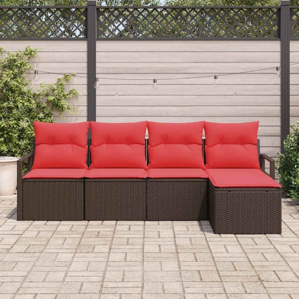 Soffset med kudde 5 pcs Brun konstrotting
