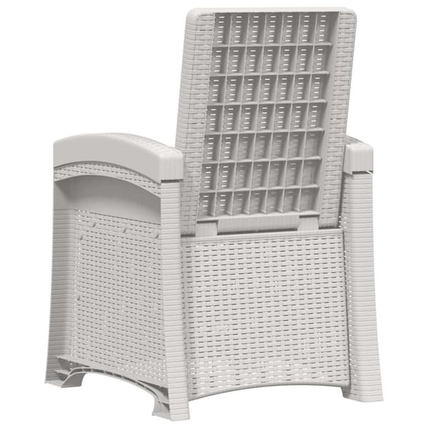 Reclining gardenstol i rottinglook 2 pcs Vit PP