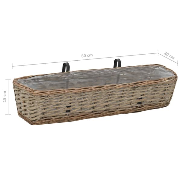 Balkonglåda 2 st korg med PE-foder 80 cm