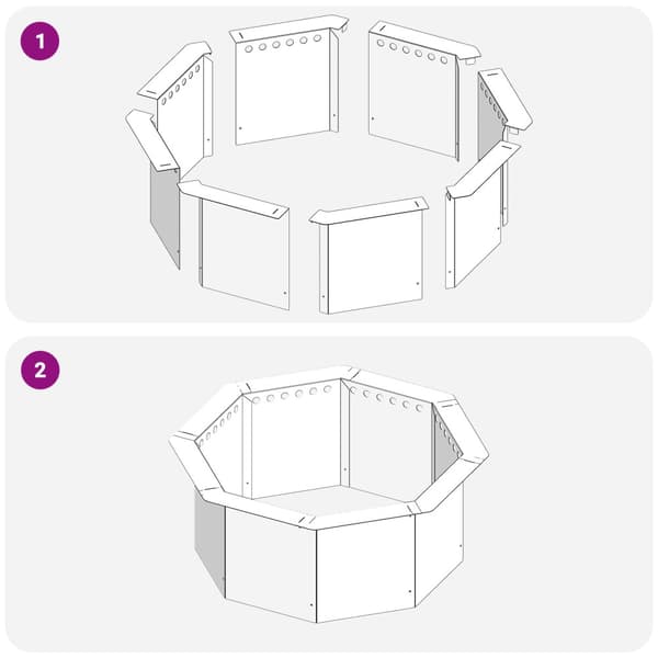 Eldstad ring Svart 60 x 60 x 25 cm Stål