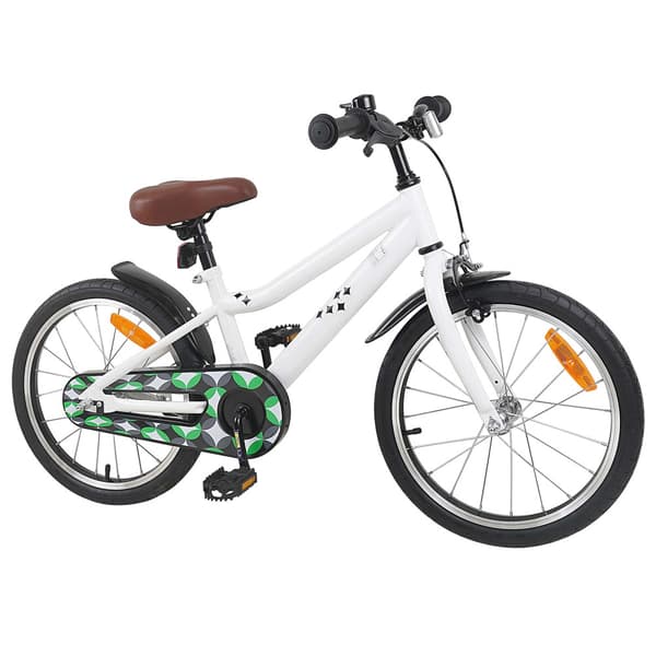 Barncykel 18 Tum för 5-7 år gamla Vit