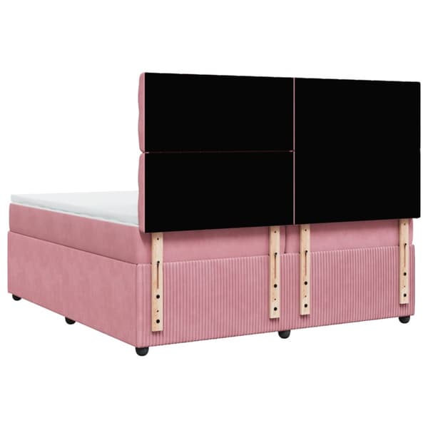 Ramsäng med madrass rosa 200x200 cm sammet