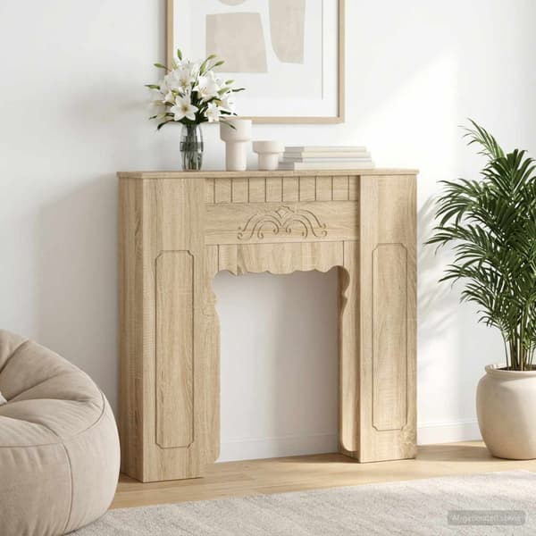 Eldstadsram Sonoma-ek 93 x 20 x 89 cm Konstruerat trä