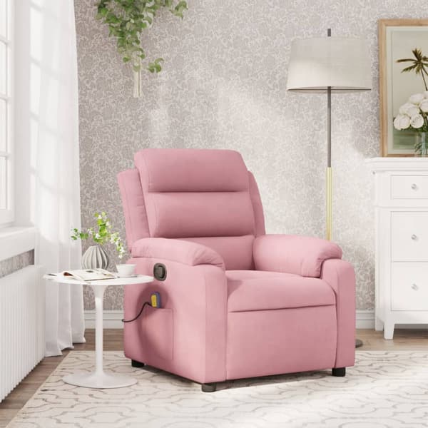 Massagefåtölj rosa sammet