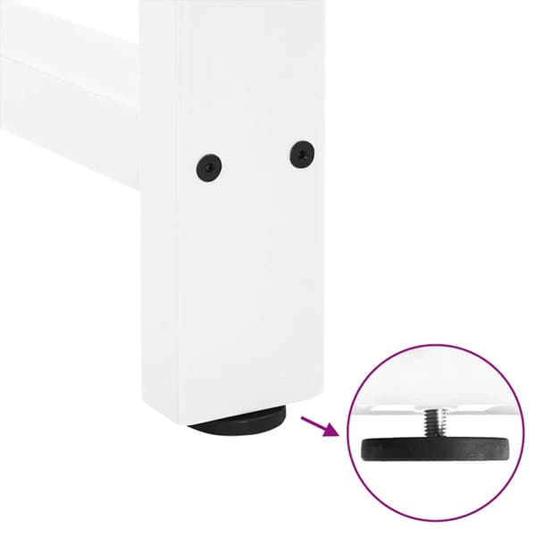 Barbordsben vita 2 st 40x(100-101) cm stål