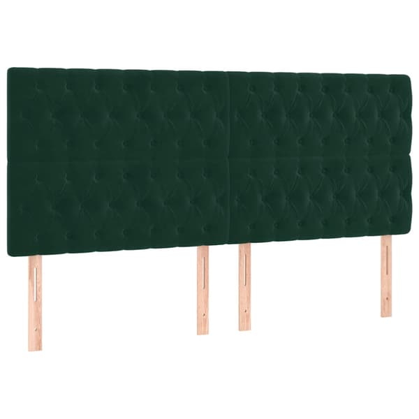 Ramsäng med madrass mörkgrön 180x200 cm sammet