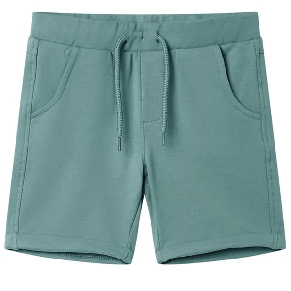 Barnshorts med snöre blek petrolblå 140