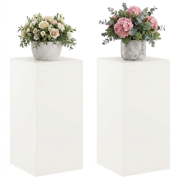 Växtställ 2 pcs Vit 40 x 40 x 80 cm Stål