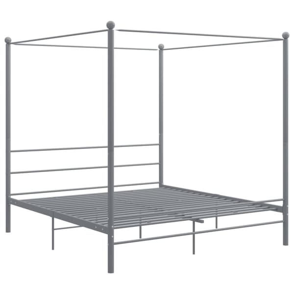 Himmelsäng grå metall 200x200 cm