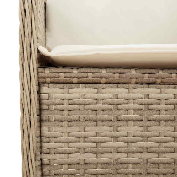Trädgårdsbänk 2 pcs Beige konstrotting