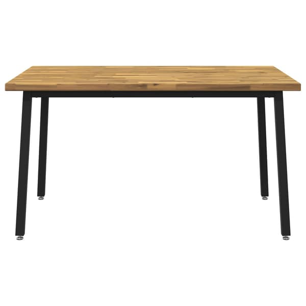 140 x 70 x 75 cm Massivt Akaciaträ Vit och svart Rektangulär