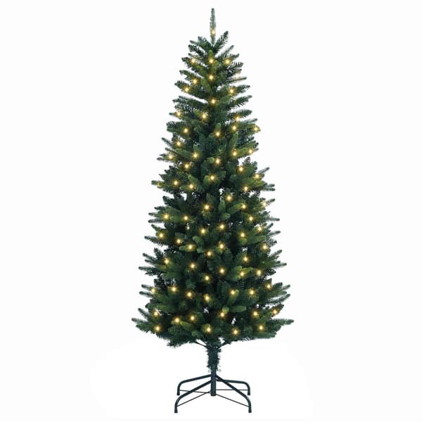 Plast Hingad Julgran 150 cm 150 LED-lampor Varmvit PE och PVC