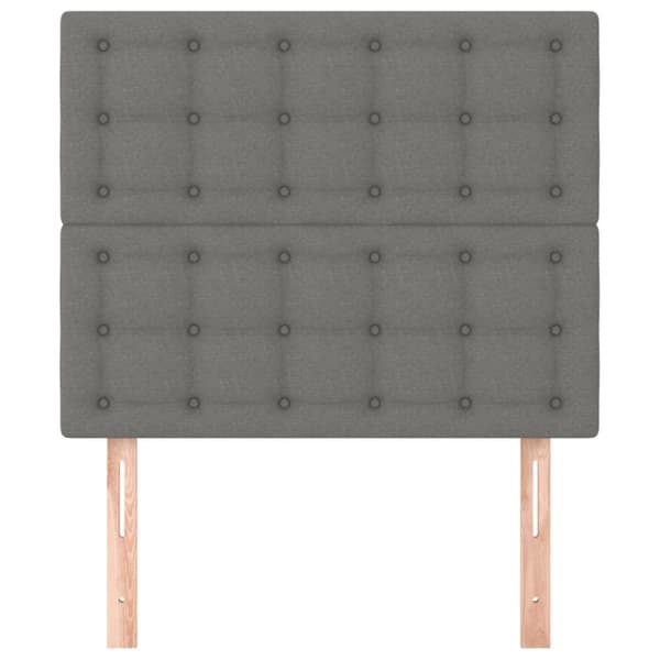 Sänggavel mörkgrå 90x5x118/128 cm tyg