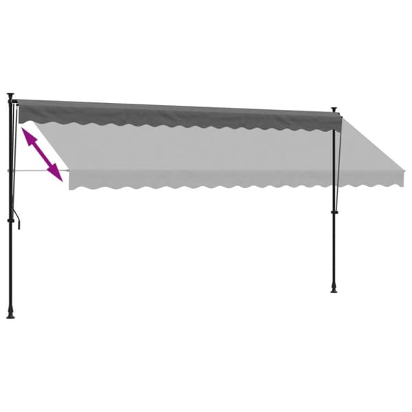 Markis infällbar antracit 400x150 cm tyg och stål
