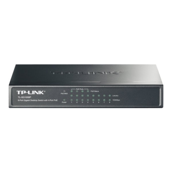 TP-Link TL-SG1008P - switch - 8 portar - ohanterad Grå