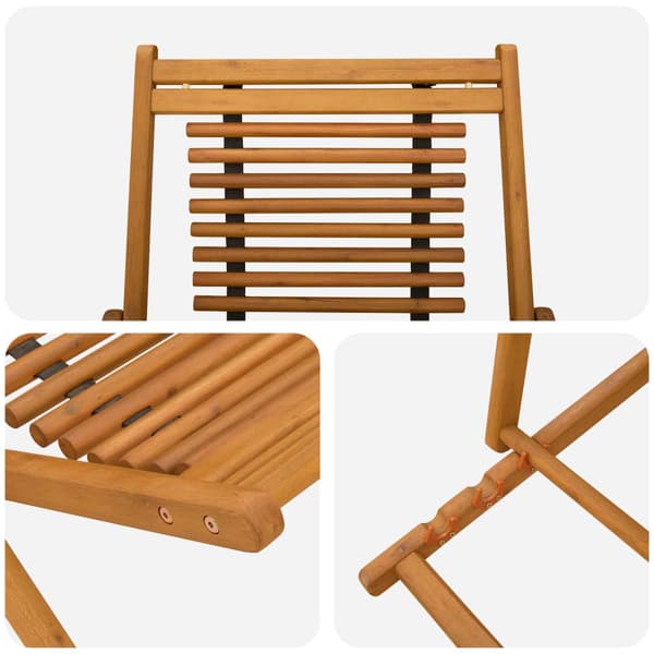 Deck Chair 3 Position Massiv Eukalyptus Trä Naturlig