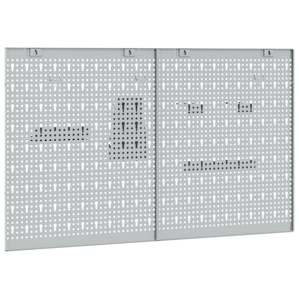 Verktygsväggpanel 2 st Grå 100 x 1 x 60 cm