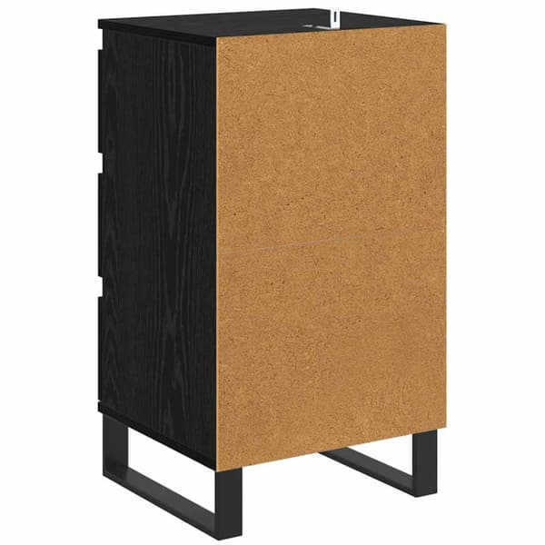 Sideboard med låda Svart ek Konstruerat trä