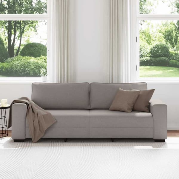 3-sitssoffa taupe 220x77x82 cm tyg