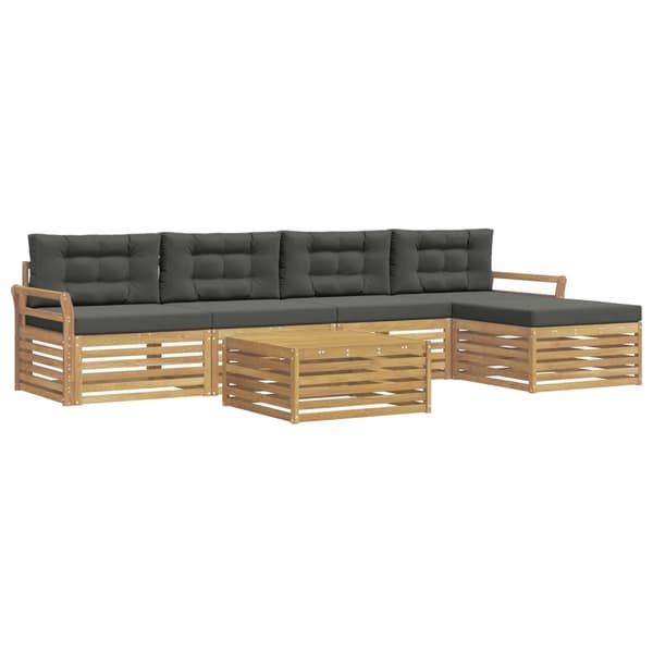 Utomhussoffset 6 pcs Vit och antracit 79 x 79 x 37 cm Polyester
