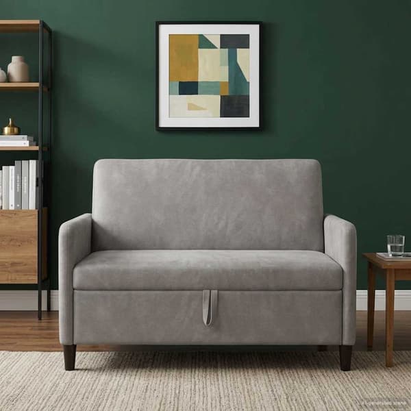 Soffa med förvaring Ljusgrå 122 x 78 x 87 cm Polyester