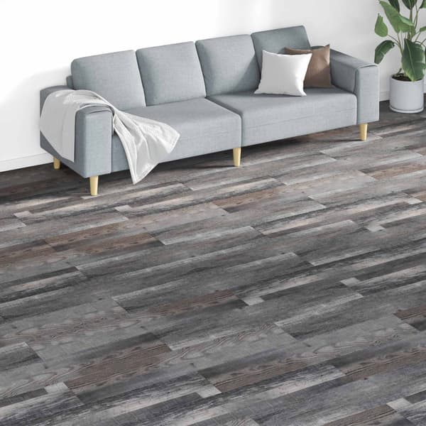 Golvplankor 18 pcs Grå 5,26 m² PVC