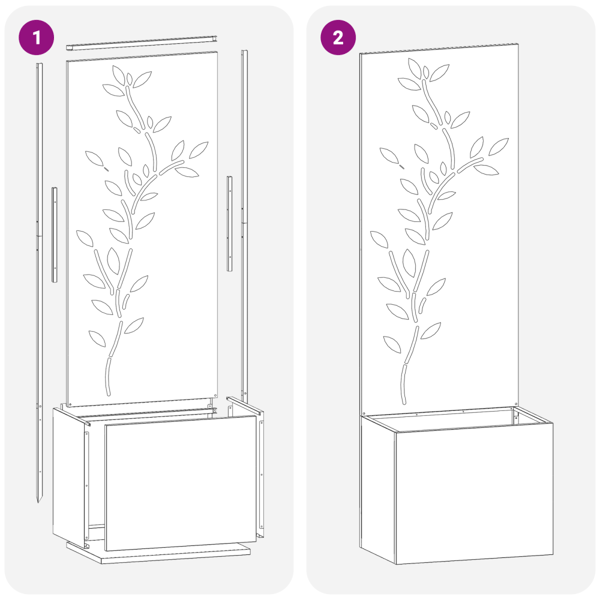 Trädgårds integritetsskärm Blommor Silver 50 x 32 x 150 cm