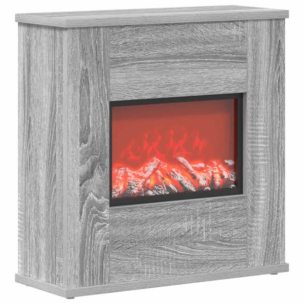 Elektrisk eldstad Grå Sonoma 47 x 18 x 48 cm Konstruerat trä
