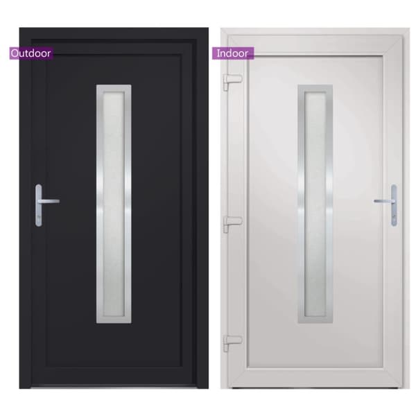 Ytterdörr antracit 98x208 cm PVC