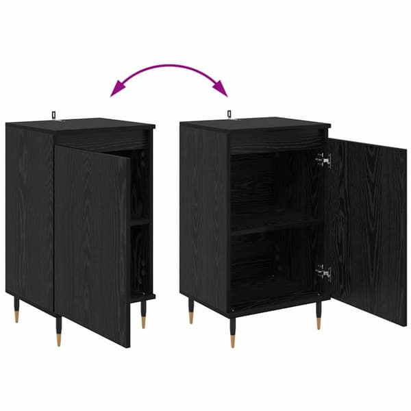 Sideboard 2 pcs Svart Ek 40 x 35 x 70 cm