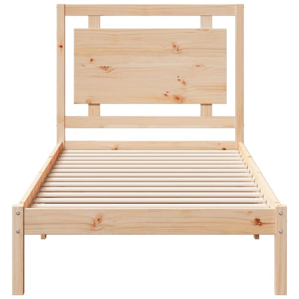 Sängram utan madrass extra lång 100x210 cm massivt trä