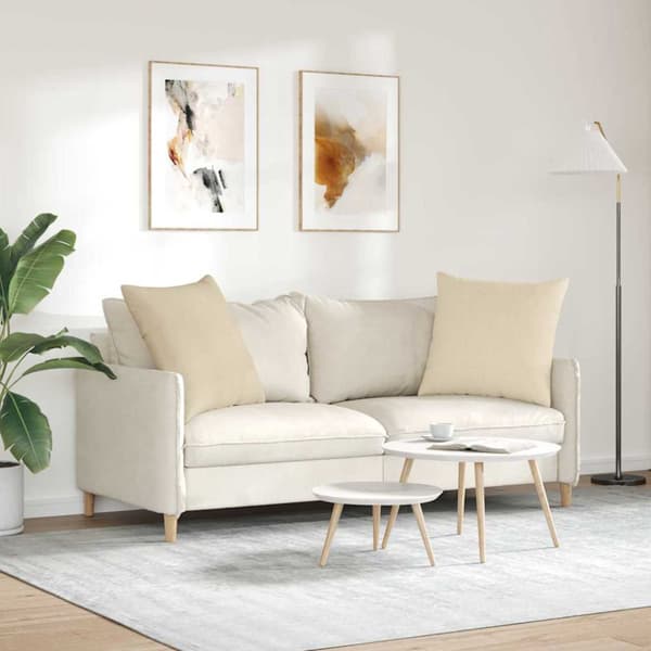 Sofakuddar 2 pcs Kräm 60 x 60 cm tyg