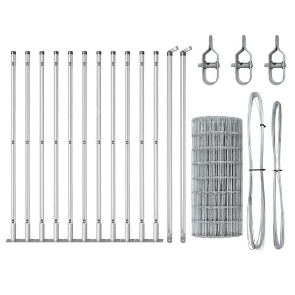 Stängsel med stolpe Silver 0,6 x 25 m Stål