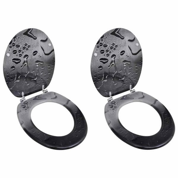 Toalettsitsar med lock 2 st MDF vatten