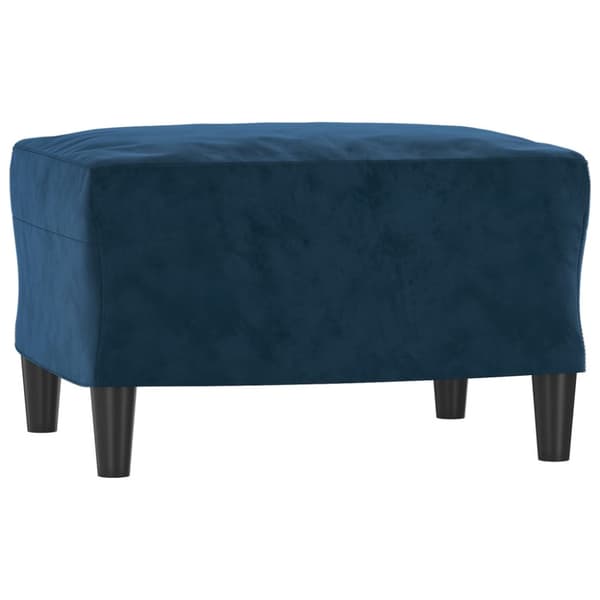 Fotpall blå 60x50x41 cm sammet