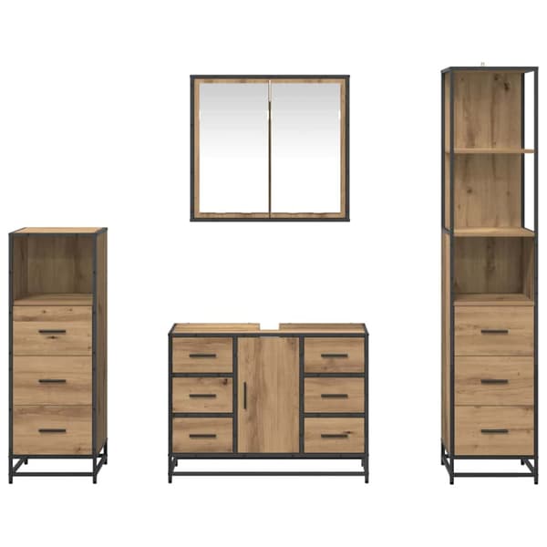 Badrumsmöbelset med låda 4 pcs artisan ek Konstruerat trä