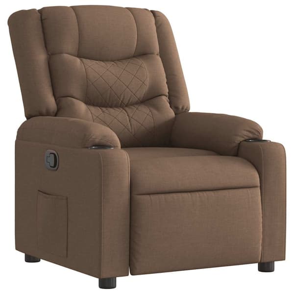 Reclinerfåtölj brun tyg
