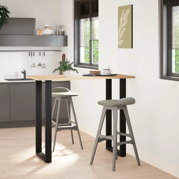 Barbordsben U-formade 2 st svarta 60x(110-111) cm stål