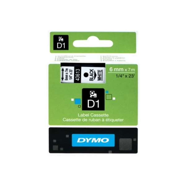 DYMO D1 - etiketttejp - 1 kassett(er) - Rulle (0,6 cm x 7 m)