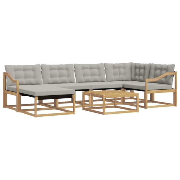 Utomhussoffset 7 pcs Vit och ljusgrå 79 x 79 x 37 cm