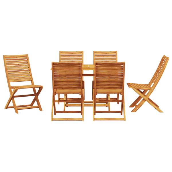 Trädgårdsmöbelset 7 pcs Brun Massivt Akaciaträ