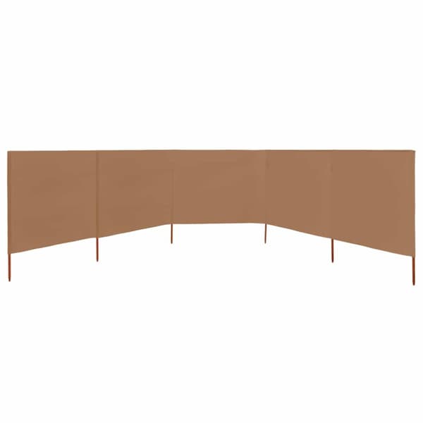 Vindskydd 5 paneler tyg 600x120 cm taupe