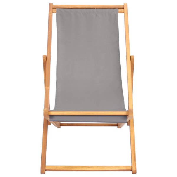 Strandstol Ljusgrå Massivt teakträ