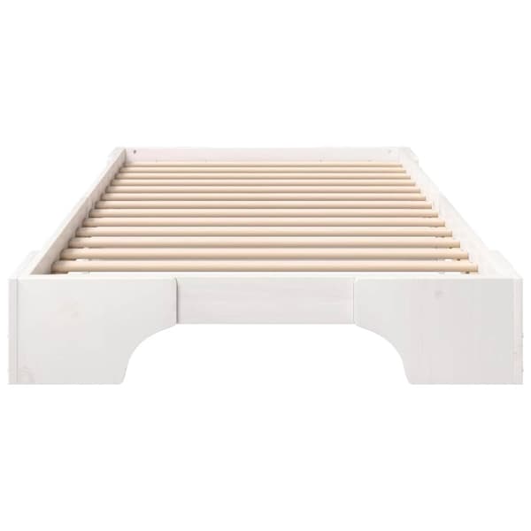 Sängram Vit 100 x 210 cm Massiv furu