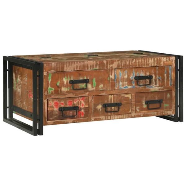 Kaffeebord Flerfärgsdesign 90 x 50 x 38 cm Solid återvunnen trä
