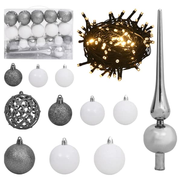 Plastgran 150 LEDs&kulor&snö 120 cm