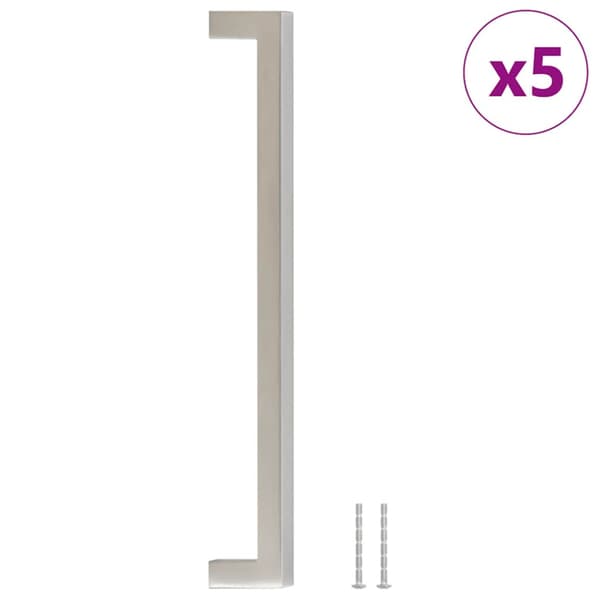 Skåphandtag 5 st silver 224 mm rostfritt stål