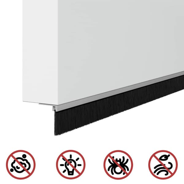 Självhäftande dörrborstlist 6 pcs Silver 100 cm
