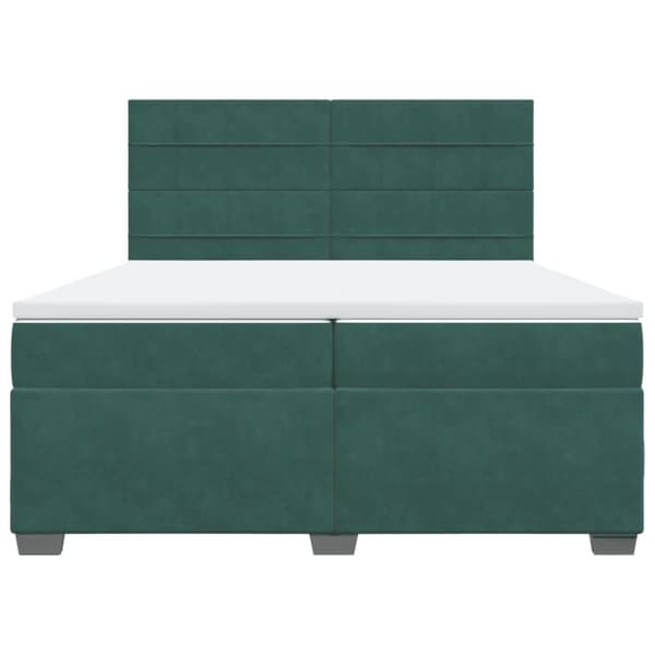 Ramsäng med madrass mörkgrön 200x200 cm sammet